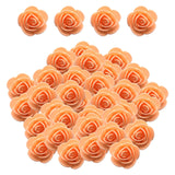 Maxbell Mini Artificial Rose Heads Stemless Flower Heads for Table Home Decoration Orange