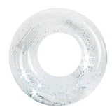 Maxbell Inflatable Pool Floats Clear Glitter Swimming Ring for Adult Vacation Summer Outer Dia 50cm