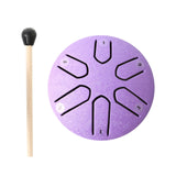Maxbell Steel Tongue Drum Ethereal Drum 3 inch 6 Tone Hand Pan for Concert Gifts Violet