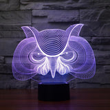 Maxbell Hunting Eagle Owl 3D LED Illusion Light Touch Switch Desk Lamp Home Decor