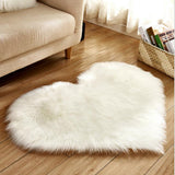 Max Heart Shape Shaggy Area Rugs Fluffy Floor Carpet for Bedroom Bedside 30x40cm