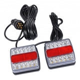 Max 12V Waterproof LED Trailer Lights Stop/Indicator/Tail Light Kit Red+White
