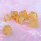 Max 7pcs Gem Acrylic Multi-Sided Dice Polyhedral Dice D&D TRPG Game Yellow