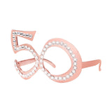 Maxbell Birthday Glasses Party Eyewear Wedding Rave Carnival Rhinestones Eye Glasses 50