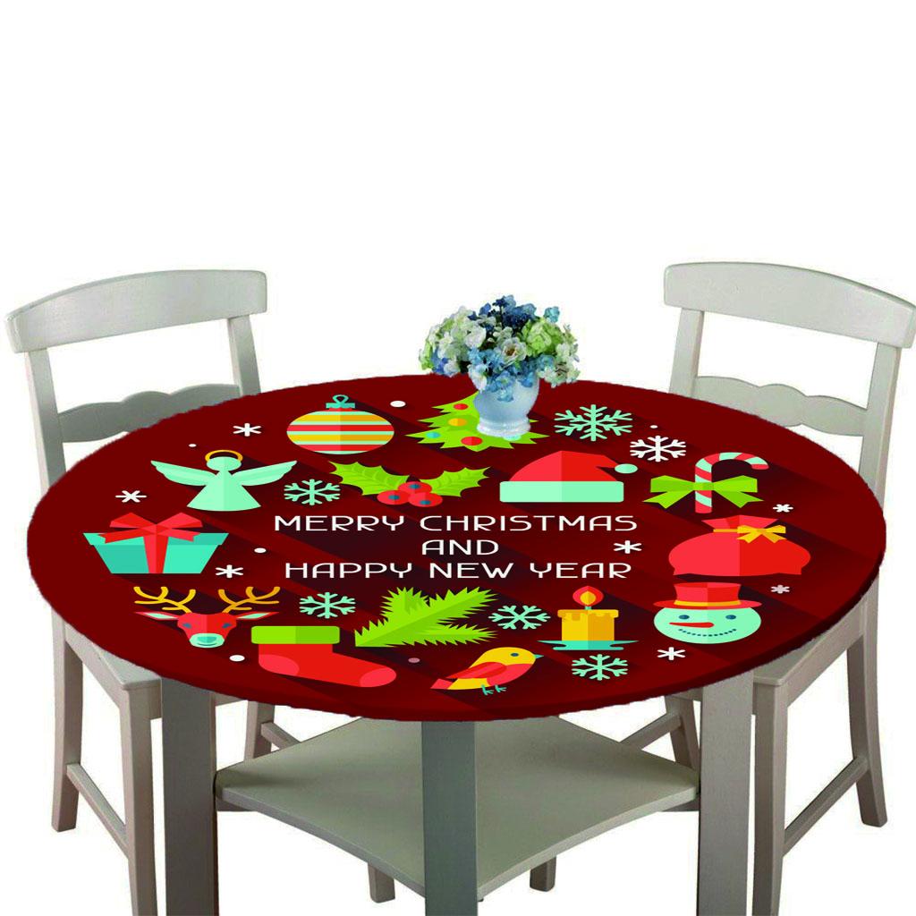 Max Table Cover 3D Printing Christmas New Year Decoration Gift Tablecloth 1.2m