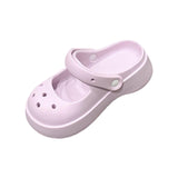 Maxbell Clog Slipper Med Heels Waterproof Floor Slides Shoes for Women Men Bathroom Purple 37 to 38