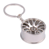 Max Wheel Rim Keychain Auto Car Handbag Bag Key Chain Keyring Hanging Silver