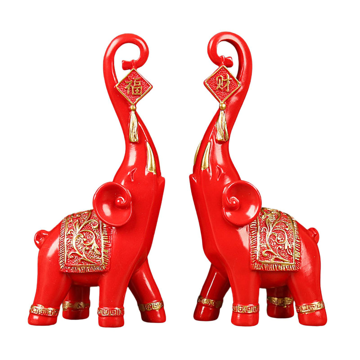 Maxbell Elephant Statues Sculpture for Home Decoration Housewarming Gifts Red