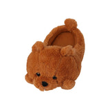 Maxbell Cartoon Plush Bear Slippers Anti Slip Autumn Winter Indoor Slippers Slide On Brown