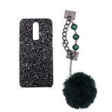 Maxbell Glitter Luxury Bling Back Phone Case Cover + Wristband for OPPO R17Pro Black