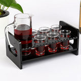 Max Maxb 7-Hole Black Acrylic Shot Glass Holder Rack Barware Whisky Cup Serving Tray
