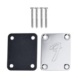Maxbell Guitar Neck Plate & Backplate Iron Neckplate with Screws for Electric Guitar Argent