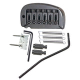 Max Set 6 String Roller Saddle Tremolo Bridge System for Electric Guitar Black