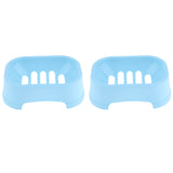 Max 2 Pieces Soap dish with drain Soap Holder for Shower Bathroom Kitchen Blue