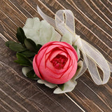 Max Silk Camellia Wrist Corsage Bridal Bracelet Wedding Hand Flower Pinkish
