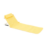 Maxbell Floor Chair with Back Support Beach Folding Cushion Seat for Sporting Events Yellow