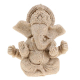 Max Maxb Sandstone Ganesh Statue God Elephant Indian Figurine Ornament - 10cm Beige