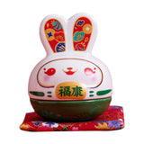 Maxbell Rabbit Figurine Piggy Bank Container Saving Box Ceramic for Home Decoration Style A