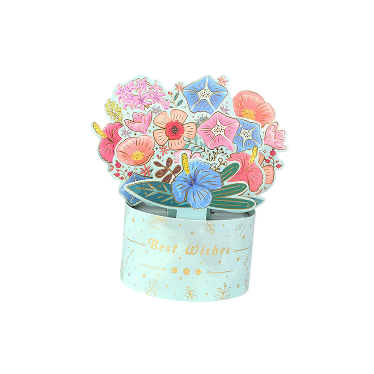 Maxbell 3D Greeting Card Gift Card Popup Card for Birthday Thinking You Mother's Day blue