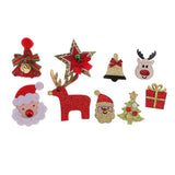 Max 9 Pieces Glitter Santa Xmas Tree Fabric Embellishment DIY Hair Accessories