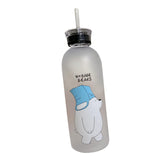 Maxbell Cute Bear Straw Portable Sports Water Bottle Girls Gift Beverage Drinking Frosted 2