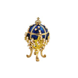 Maxbell Enameled Trinket Box with Rhinestones Vintage style Crafts for Easter Blue