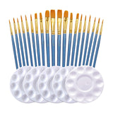 Maxbell 25Pcs Paint Brushes Palette Set Acrylic Watercolor Oil Painting Tool Writing