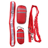 Maxbell Running Dog Leash Hands Free Reflective Bungee for Walking Cycling Jogging Red