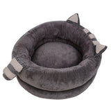 Maxbell Round Warm Bed Sleeping Dog House Kennel Puppy Cushion Pad Kitten Basket L Gray