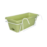 Maxbell Vegetable Flower Planter with Shelf Window Flower Box for Balcony Rail Porch Light Green