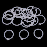 Maxbell 16pcs plastic clip rings for papers loose leaf notebook DIY crafts  white