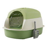 Maxbell Hooded Cat Litter Boxes Enclosed and Covered Cat Toilet Removable Kitten Potty Green
