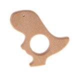 Maxbell 2 Pieces Fox Dinosaur Shape Natural Wooden Baby Teether Teething Toy Gifts