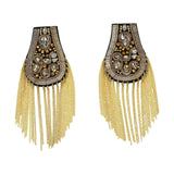 Maxbell Tassel Link Chain Epaulet Rhinestones Fashion Vintage for Proms Banquets