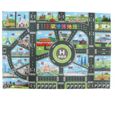Maxbell 83*58cm World Map Traffic Road Play Mat w/ Track for Car Truck Train Kid Toy