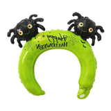 Max 10 pieces Hair Hoop Design Halloween Aluminum Foil Balloons Green Spider