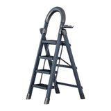 Maxbell Steel Folding Ladder Stepladder Non Slip for Indoor Outdoor Kitchen Adults Gray 4 Step