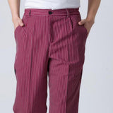 Max Restaurant Cafe Chef Waiter Pants Trousers Uniform Red White Stripe L