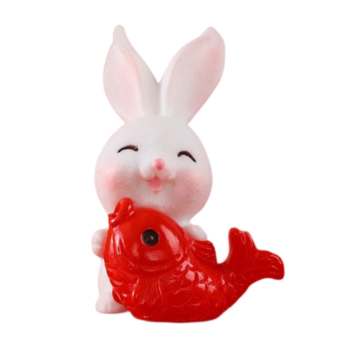 Maxbell Chinese New Year Rabbit Statue Small Bunny Figurine for Table Decoration Fish 2.6cmx3.8cm