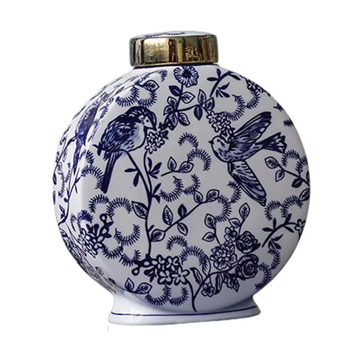 Maxbell Blue and White Porcelain Vase Decorative Vase Decoration for Home Kitchen 14cmx26cm