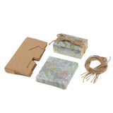 Maxbell Pack of 12 Map Style Candy Boxes With Jute Twine Wedding Birthday Party Favor