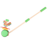 Maxbell Cute Cartoon Wooden Trolley Push and Pull Walking Toy for Baby Toddler