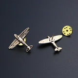 Maxbell 1 Pair of Delicate Airplane Shirt Collar Tips Small Brooches Pin Gold
