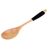 Maxbell Exquisite Creative Wooden Spoon Fork Travel Lunch Flatware Black Spoon