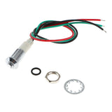 Max Maxb 8mm 12V Convex Metal Indicator Pilot Dash Light Lamp Wire Lead White