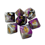 Maxbell 7x RPG Dice Set Polyhedron Game Dice for Party Supplies Family Gathering Bar Style H