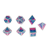Max Maxb Polyhedral Dice Multi-sided Metal for Dragon Scales DnD Pathfinder RPG Dices pink light blue blue