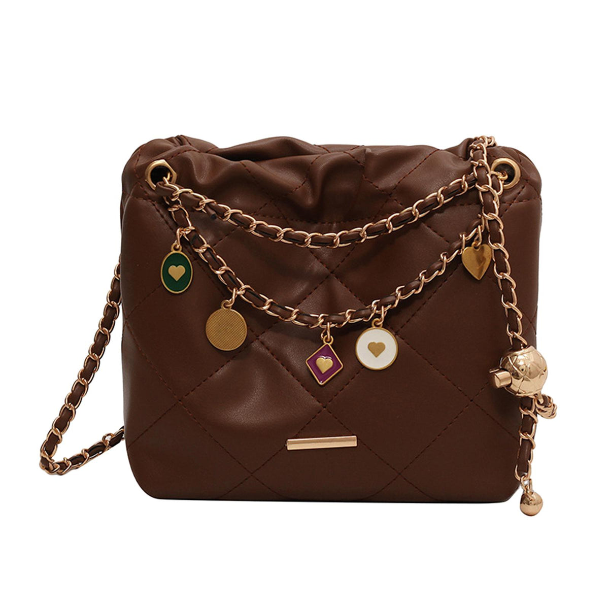 Maxbell Women Chain Shoulder Bag Stylish Chain Shoulder Strap for Street Work Summer Coffee
