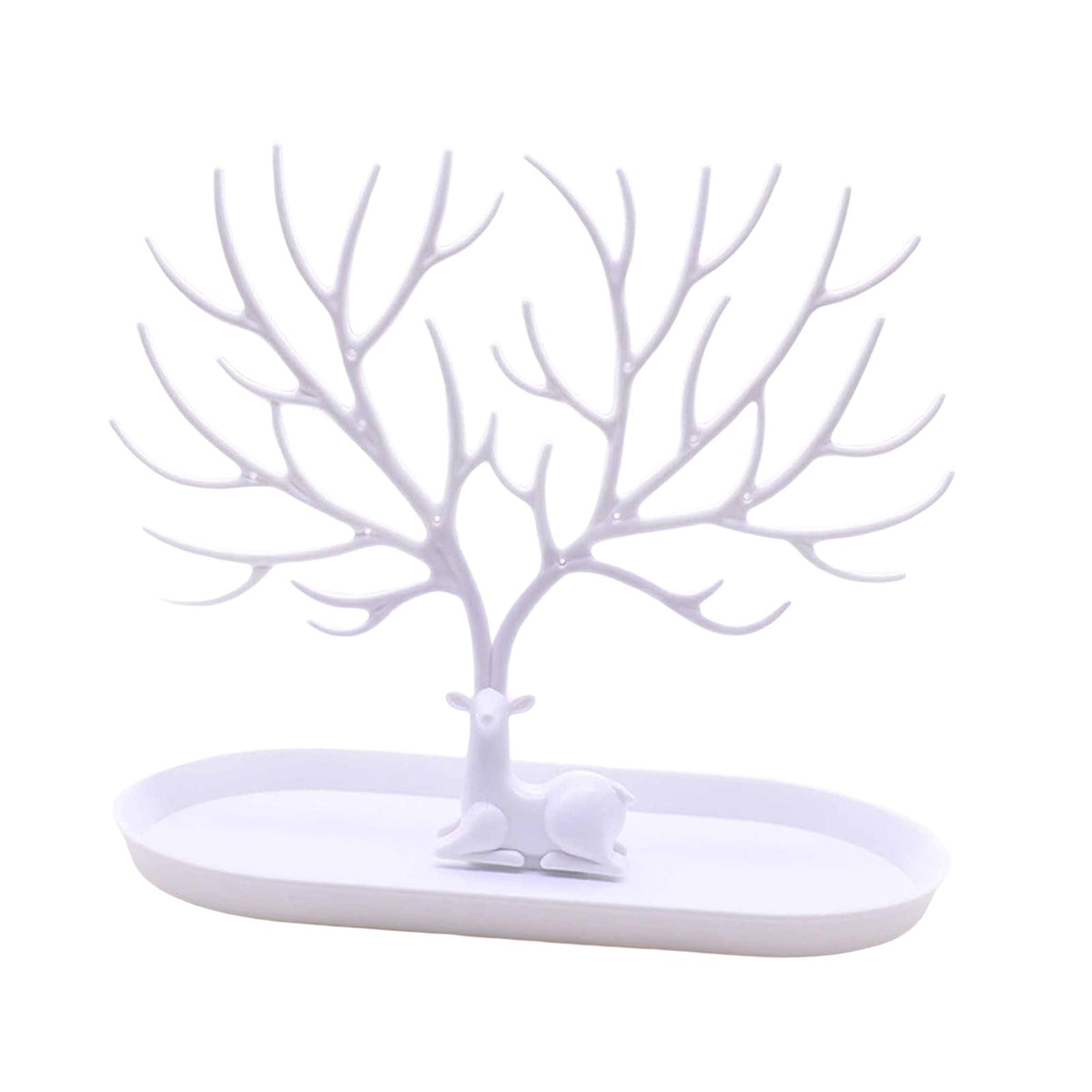 Maxbell Deer Sculpture Jewelry Tree Stand Hanger Organizer Birthday Gift White