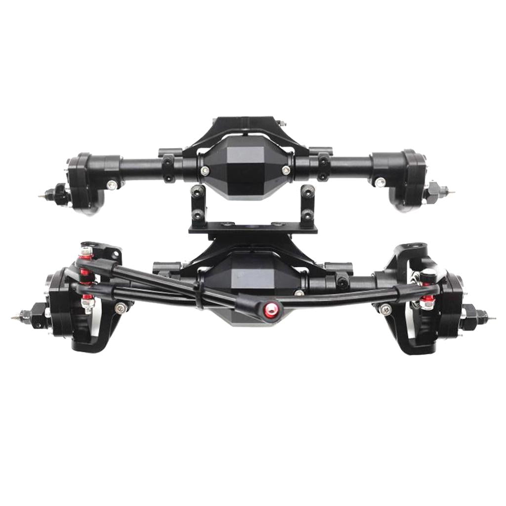 Maxbell CNC Scale Front&Rear High Lift Portal Axle for Axial SCX10 II 90046 Black